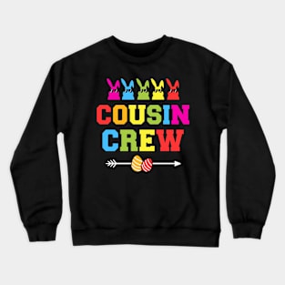 Happy easter cousin crew with cool bunnies and eggs Crewneck Sweatshirt